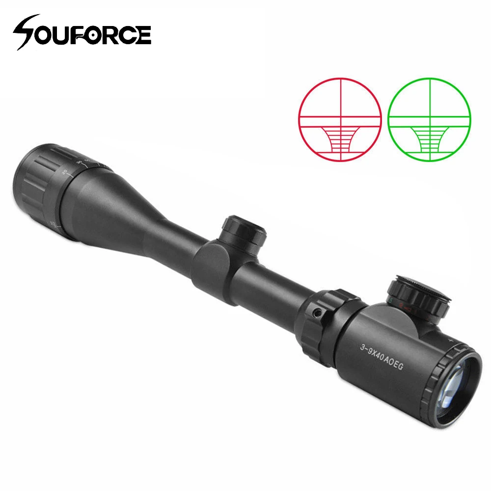 

Hot! Tactical Riflescope 3-9X40 Red&Green Illuminated Hunting Scope Sight Full Size Mil-dot Tactical Optic Scope