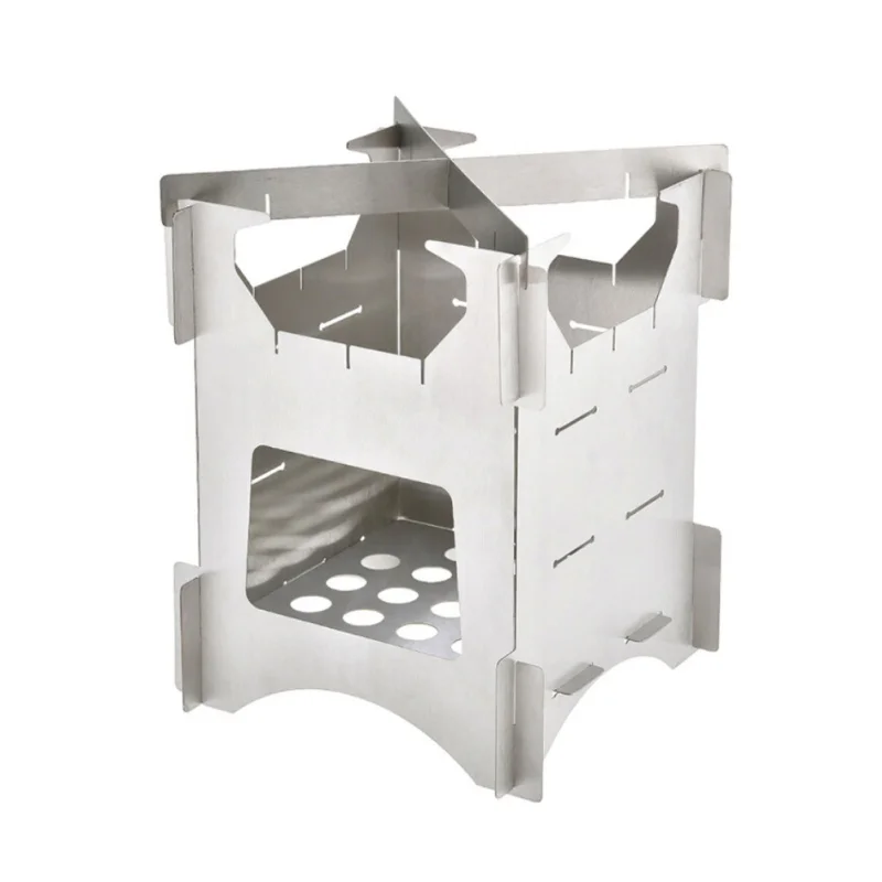 

stainless steel Camping Wood Stove Portable Outdoor Folding Titanium Wood Stove Burning for Backpacking Survival Cooking Picnic