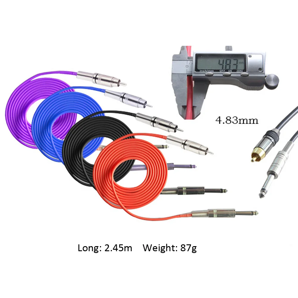 

Copiel Soft Silicone Tattoo Clip Cord Power Supply Connecting Line For Tattoo Machine Dual Interface RCA Tattoo Wire Cable.