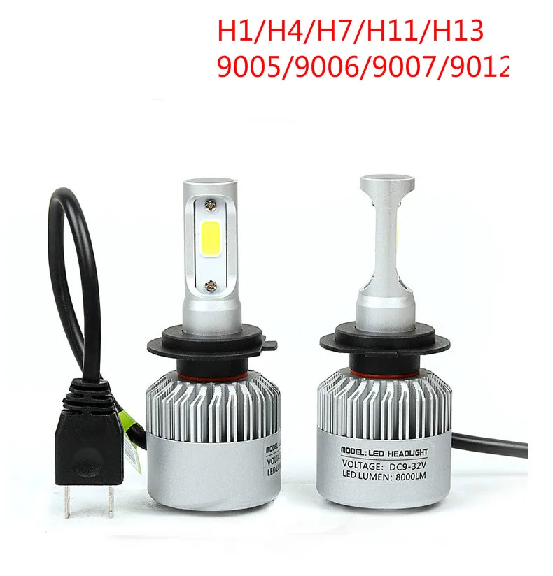 Комплект автомобильных светодиодных фар 1 шт. H1/H3/H4/H7/H8/H9/H11/H13/9005/9006/9007 комплект 6000K