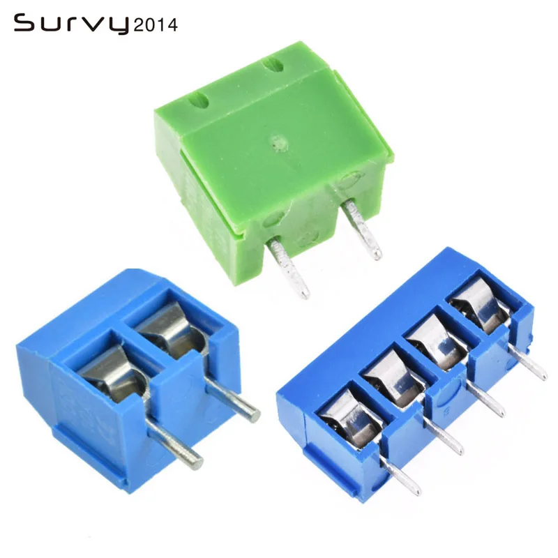 

20Pcs/lot KF301-2P KF301-4P Pitch 5.08mm Straight Pin 2P 4P Screw PCB Terminal Block Connector Blue Green