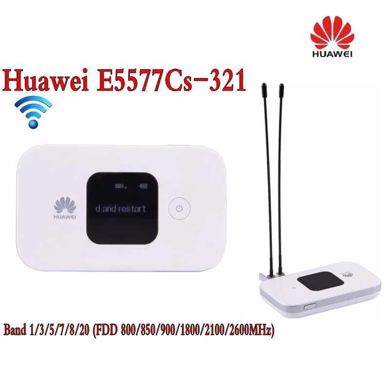 

Original Unlock 4G Wireless Router LTE Mobile WiFi Router with SIM Card Slot Huawei 1500Mah E5577Cs-321+2Pcs 4g antenna