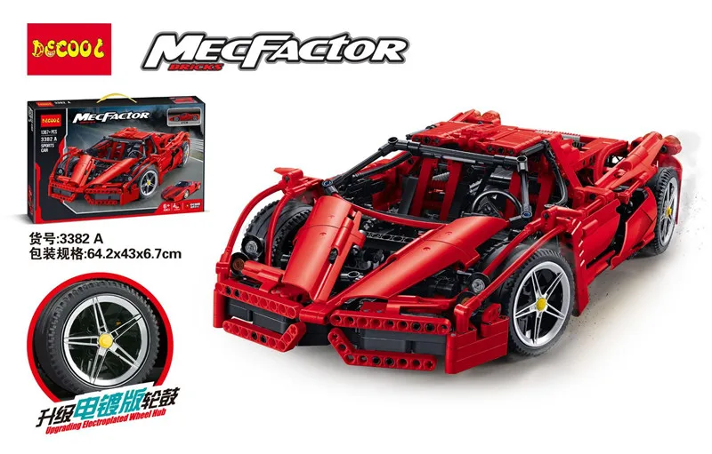 DECOOL 3382/3423/3424 technic formula speed Champions racer car sets model building blocks city avion MOC F1 Enzoed