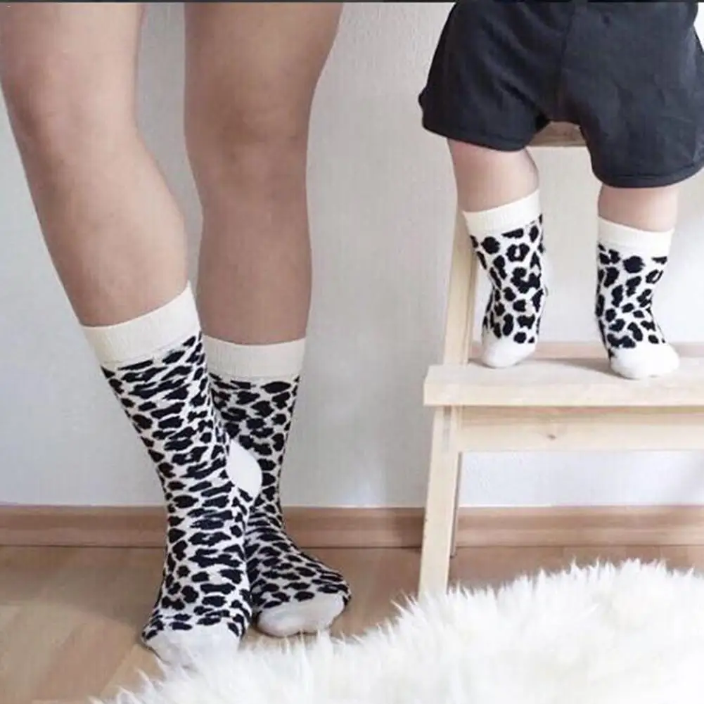 Леопардовые носки для малышей носки для родителей и детей хлопковые детские гольфы для малышей удобная одежда для пола ножной браслет для семьи Membe