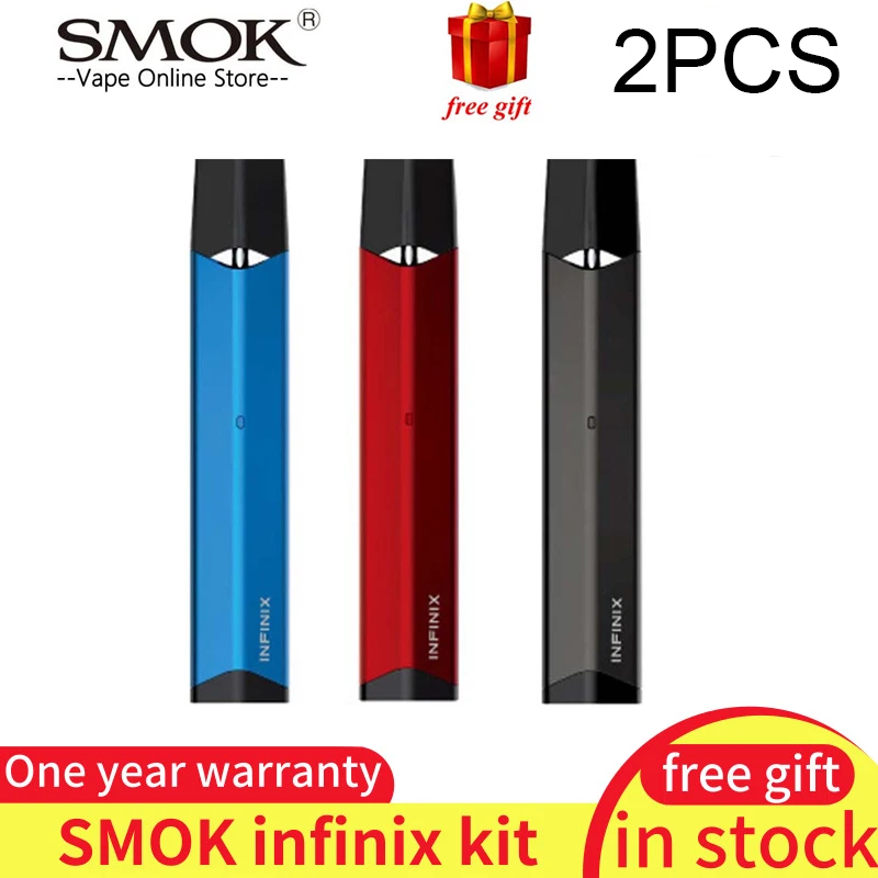 

2PCS SMOK INFINIX pod vape Kit built-in 250mAh battery 2ml capacity SMOK Vape Pen Electronic Cigarette Vaporizer starter kit