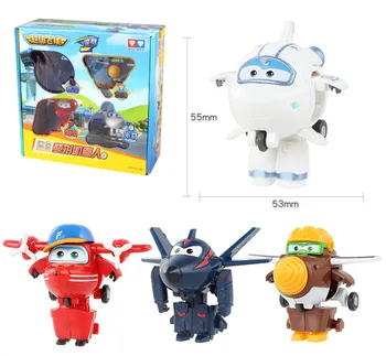 

4pcs/set Super Wings Toys Mini Planes Model Transformation Airplane Robot Action Figures Boys Birthday Gift Brinquedos