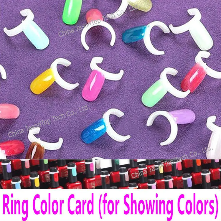 

12pcs Nail Polish Display Ring Color Showing Shelf Ring Color Card Fake Nail False Nail Tips Swatches Practice Gel Polish Bottle