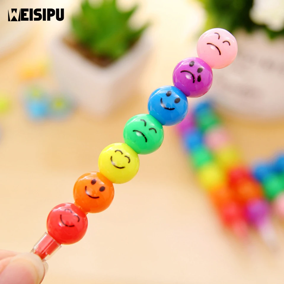 

WEISIPU 1PC Sugar Cucurbits Smile Face Pencil Mixed Color for Children Party Gifts