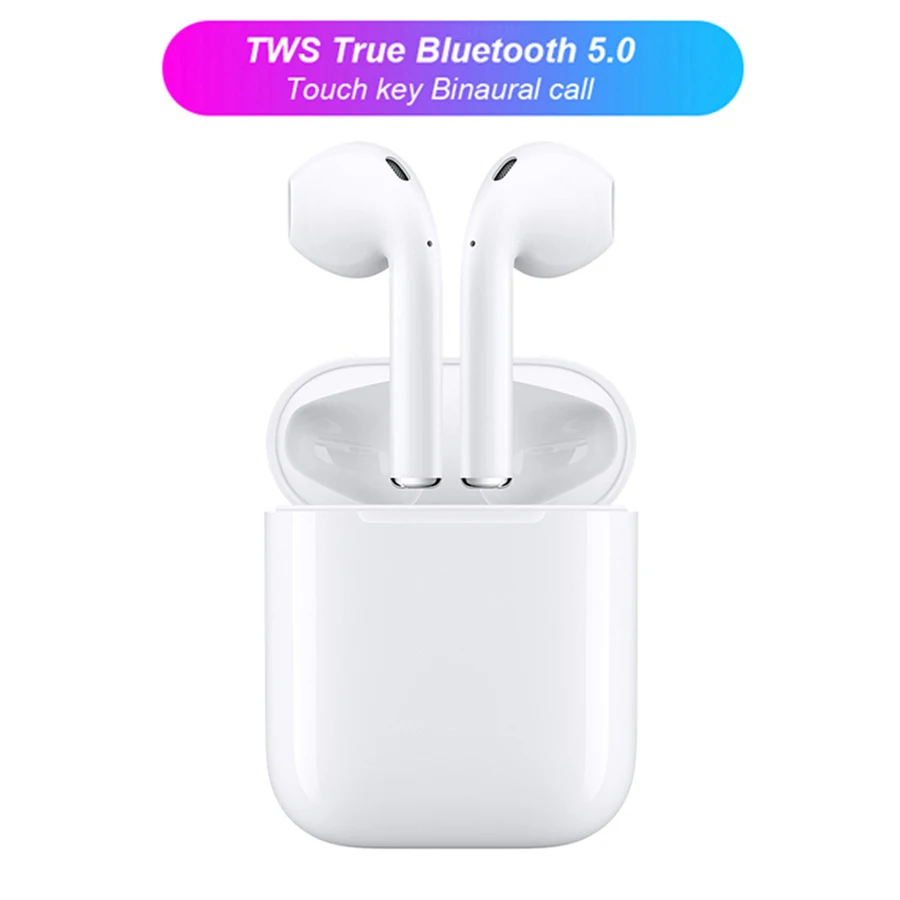 

i12 tws original bluetooth wireless earphones touch binaural call sport earbuds for iPhone air ear pod 1:1 not i10 tws headset
