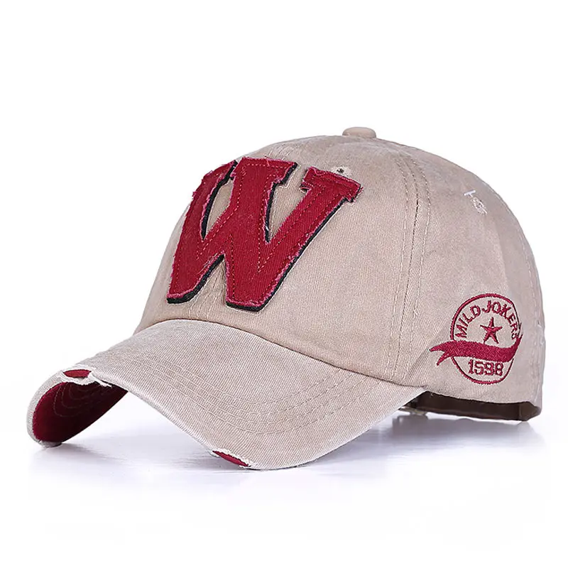 [Fetsbuy] lavado Denim SnapBack sombreros otoño verano letra w hombres mujeres gorra de béisbol equipado Sunblock beisbol casquette Hockey CAPS