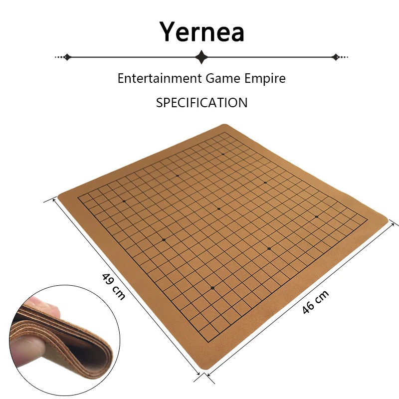 Go Game Board Leather Go Board One Side Suede Leather 19 Line International Chess Weiqi Yernea board game