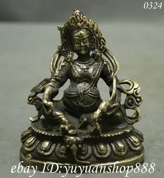 

Tibet Buddhsim Bronze Copper Yellow Jambhala Mammon God Goddess Buddha Statue