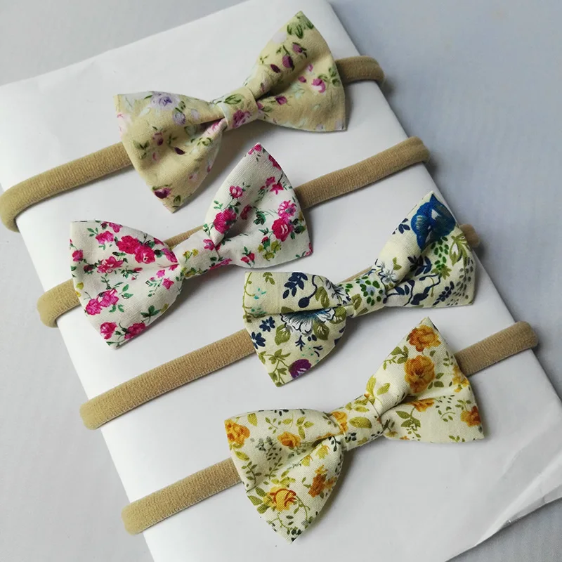 8 girls headbands with cotton hair bows
