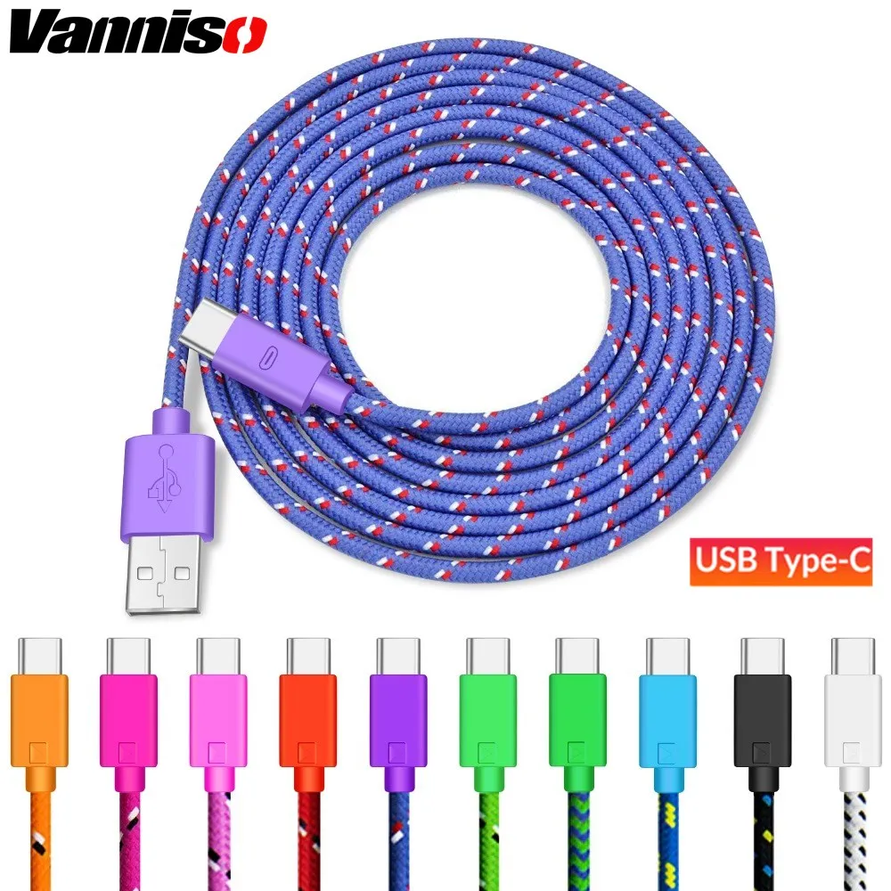 

Vanniso 2M USB Type C Cable for Huawei p20 p30 Xiaomi 9 USB-C Mobile Phone Fast Charging Type-C Cable for Samsung S9 S8 note 8 9