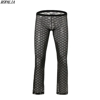 

Men's Sexy Mesh Sheer See-Through Loose Fit Pants Straight Leg Nightwear