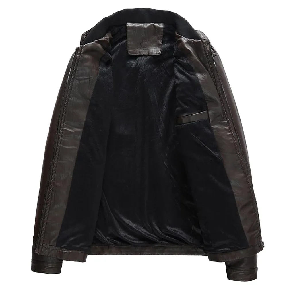 Новинка 2018 года vete для мужчин t femme осень зима кожаная куртка Байкер Мотоцикл куртка на молнии Топ Блузка кожаная одежда