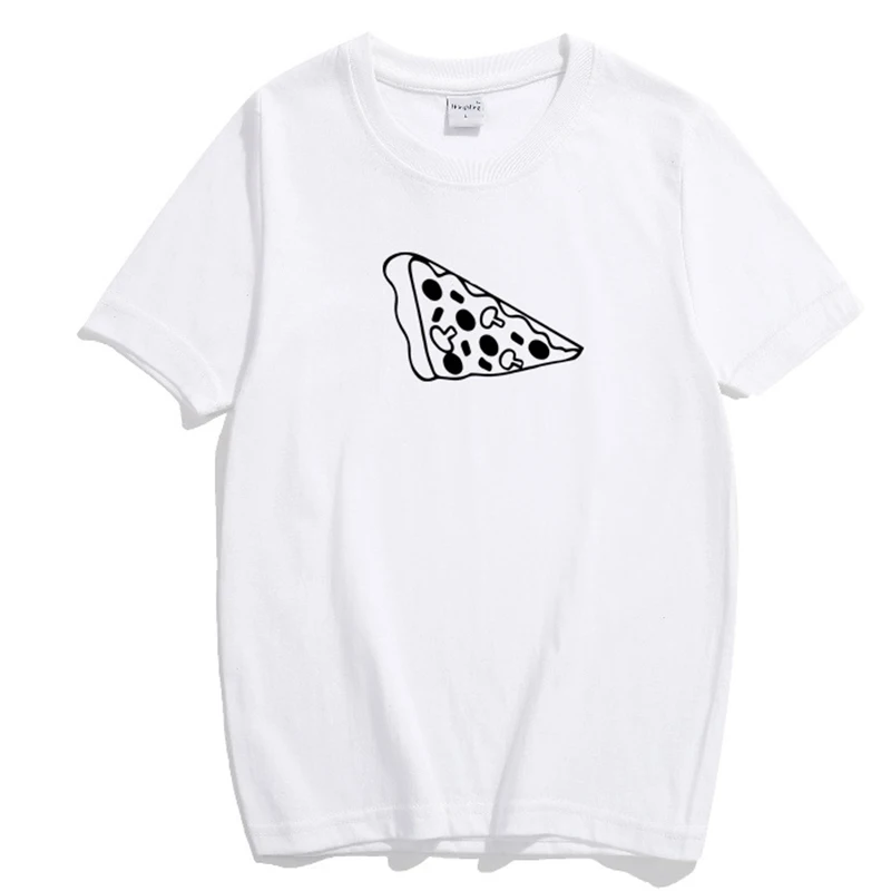 Одинаковые комплекты для семьи Футболка с принтом пиццы одежда для мамы и меня модная одежда года для папы и ребенка хлопковая футболка с короткими рукавами - Цвет: Kids T-shirt