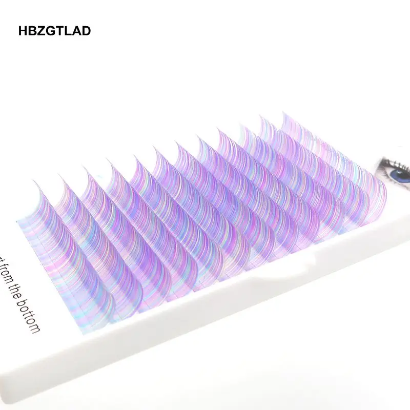 

2018 New C/D curl 0.07/0.1mm 8/15mm false lashes Rainbow color eyelash individual colored lashes Faux volume eyelash extensions