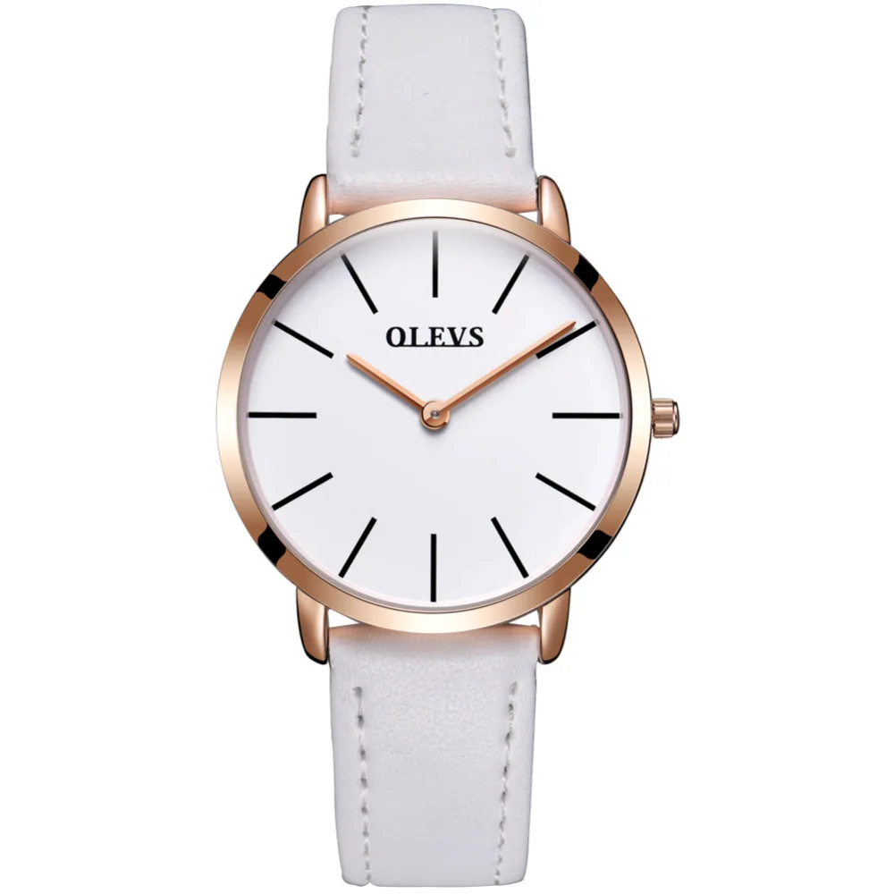 

6.5mm Ultra Thin Women Quartz Watch Business Luxury Lady Wrist Watches Business Leather Rose Golden Case Lady's Watch Reloj