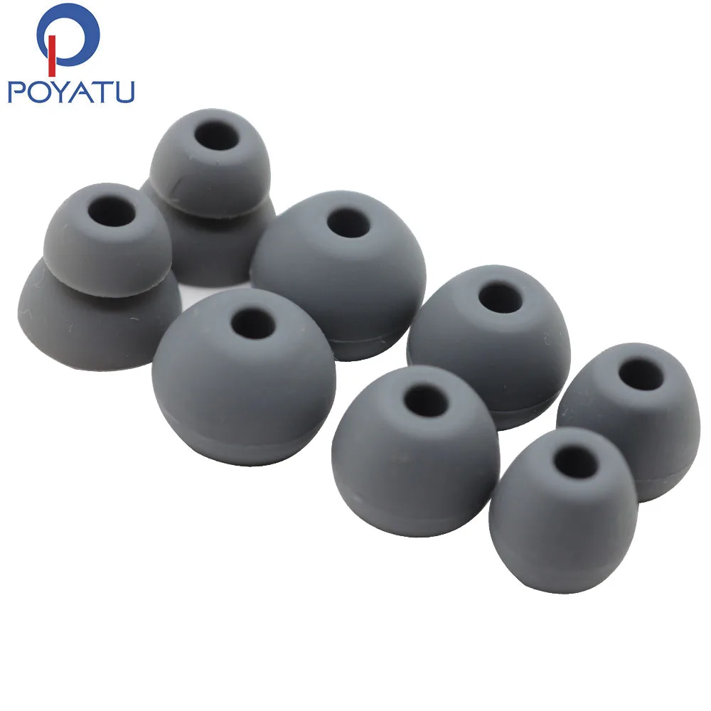 

POYATU Replacement Silicone Ear Tips For Beatsx Earphone Ear tips Earbuds For Earhook Headphones Ear tips Grey