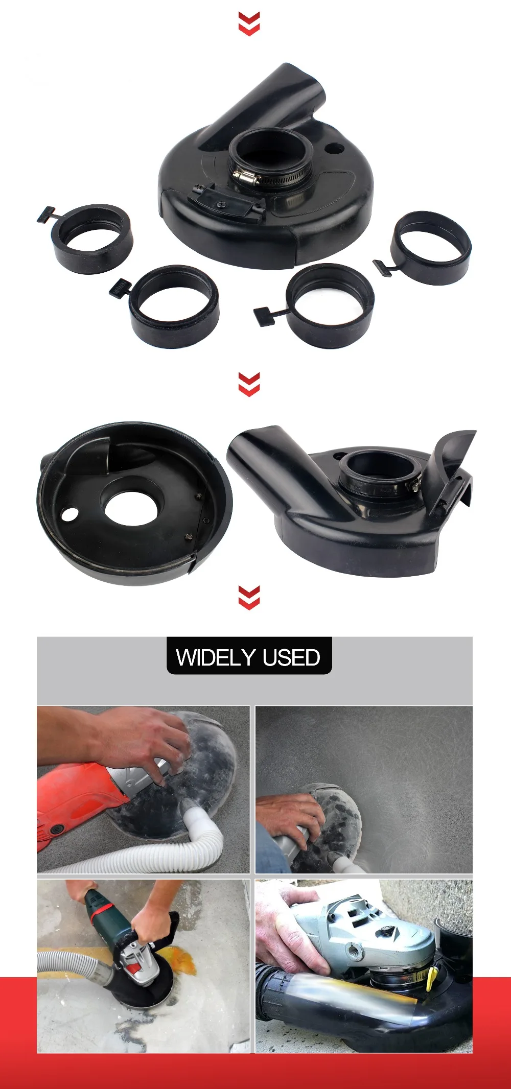 7 Inch dust shroud rubber handheld grinders dust collection dust shroud-3