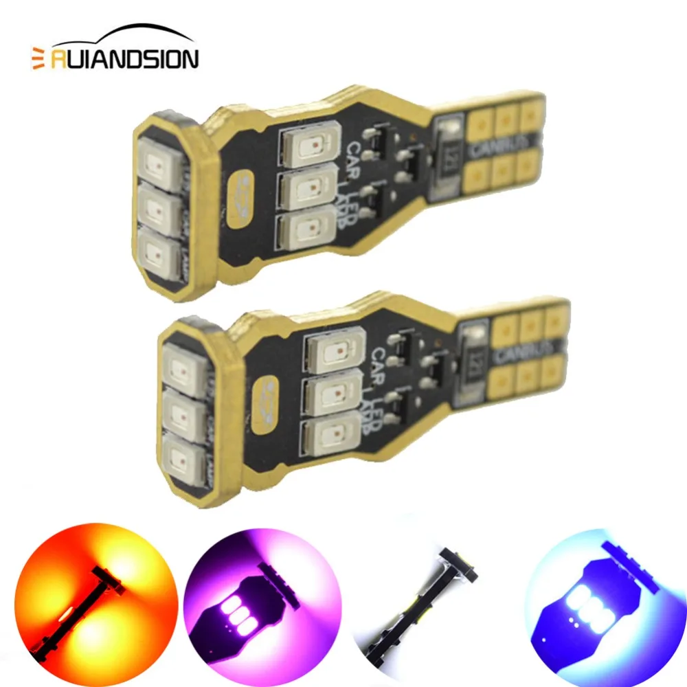 

2pcs Car 912 924 W16W Wedge T15 9SMD 5730 CANBUS Error Free Parking Reverse Driving Back-up LED Light White Red Blue Purple