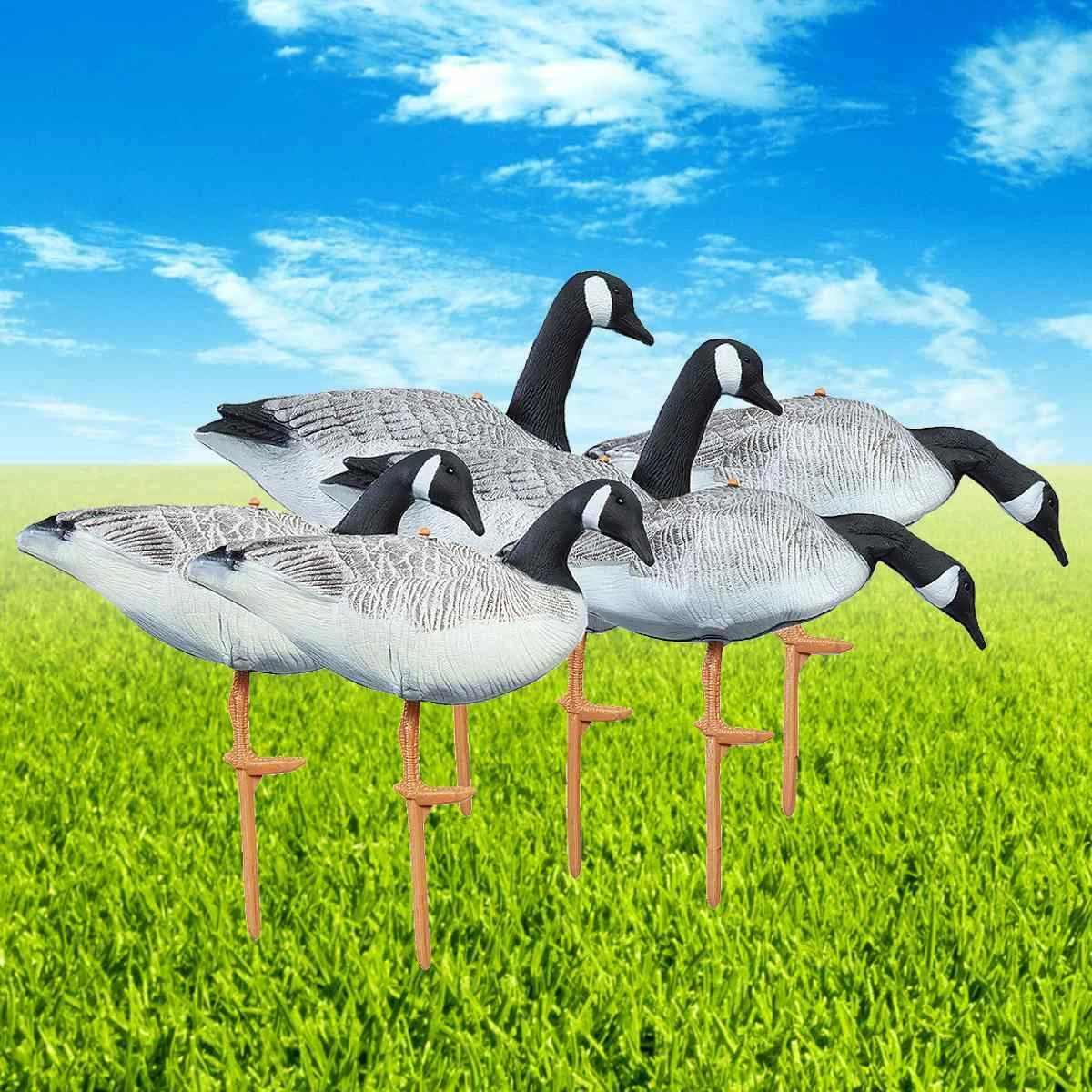 

6PCS XPE Eating StandingFoldable Goose Hunting Decoys Lawn Ornament Pond Garden Decoration Greenhand Gear 3 Style Resting,
