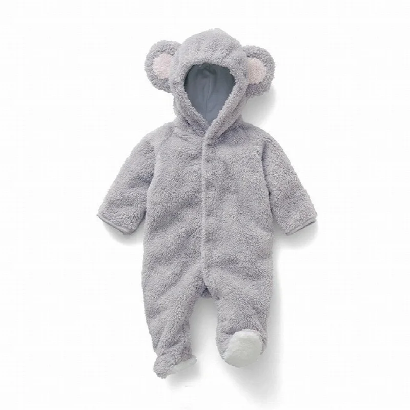 2016 Newborn Baby Girl Boy Clothing Fleece Winter Rabbit Romper Infant