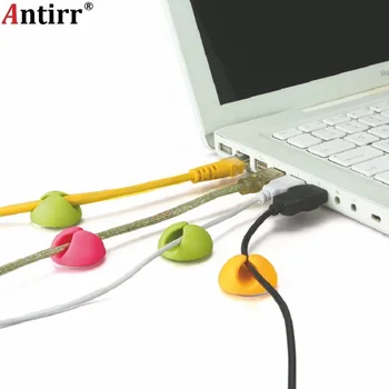 

Antirr Cable Winder Earphone Cable Organizer Desktop Wire Storage Charger Cable Cord Holder Clips For Phone Charging USB Cable