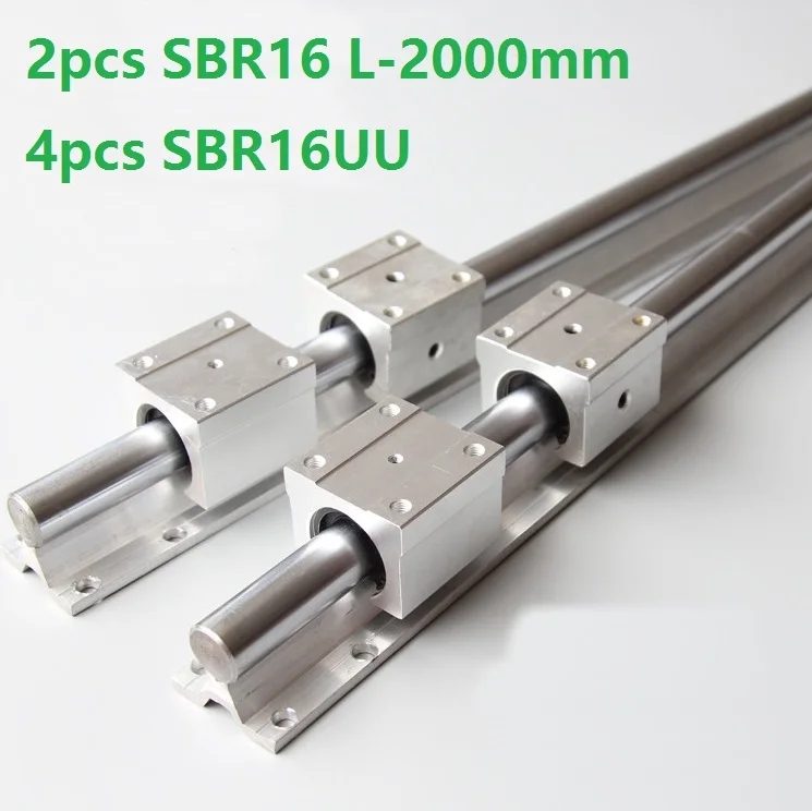 2 шт. SBR16 фрезерные подшипники 4 SBR16UU линейные для фрезерных станков с ЧПУ|Линейные