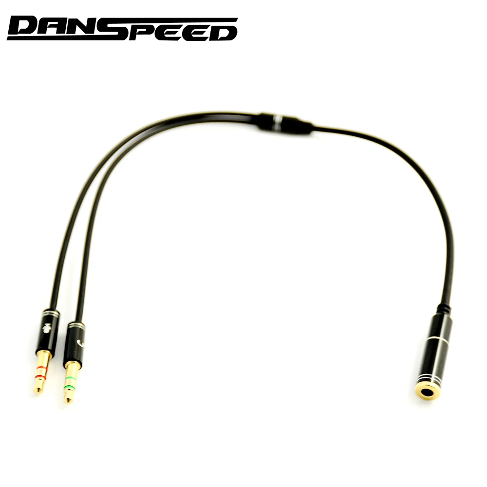 Danspeed 3.5 мм наушников микрофон аудио Y Splitter кабель один самку двойной мужской