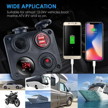 

Free shipping for Car Truck Motorcycle Boat ATV Cigarette Lighter Socket Splitter 12V-24V 2 Port USB Car Charger output for Car