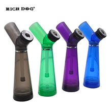 RICH DOG Premium Acrylic Smoking Water Pipe With Grinder Plastic Hookah Shisha Smoking Water Pipes Tool Accessories