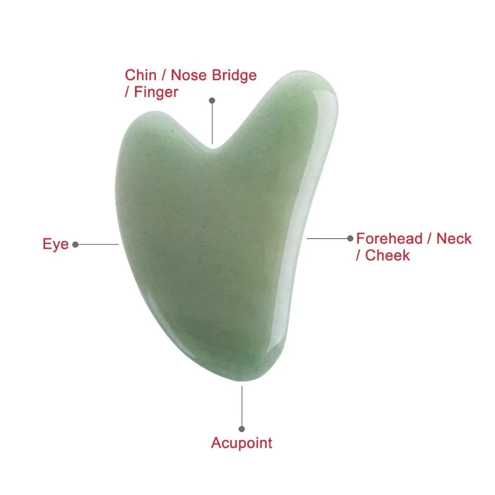 Hand Made Jade Guasha Board Gua Sha Scraping Massage Tool For SPA Acupuncture Therapy Trigger Point Treatment on Face