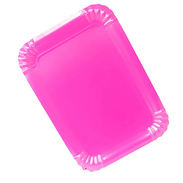 10pcs/pcs Red color themed rectangle paper plates solid color