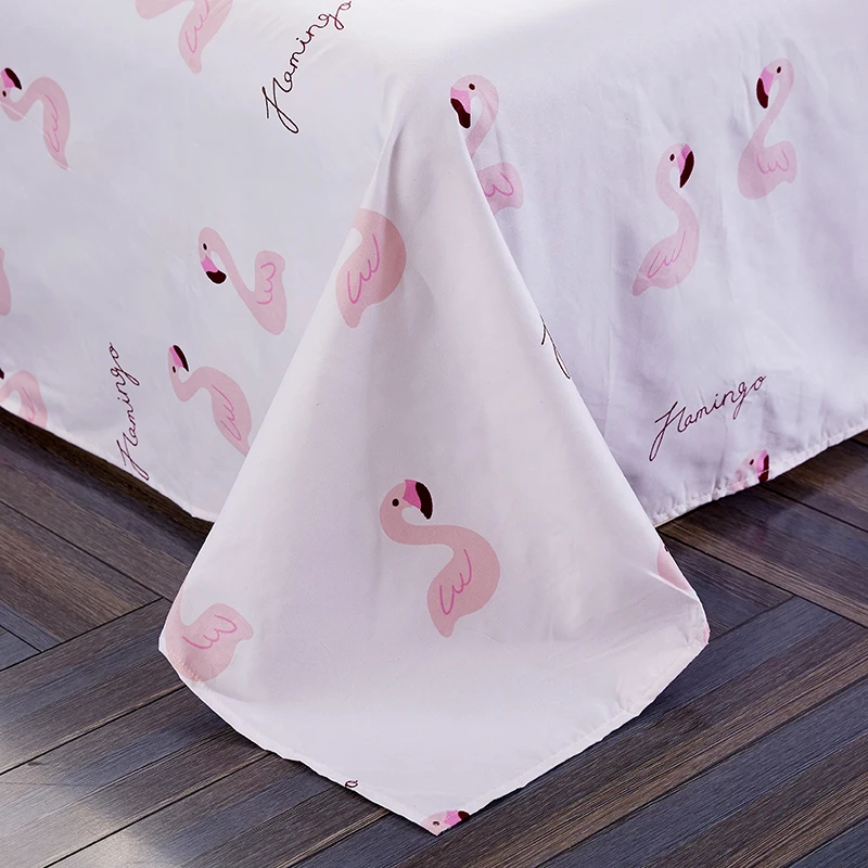 Buy Sookie Pink Flamingo Print Bed Sheet Cartoon Style