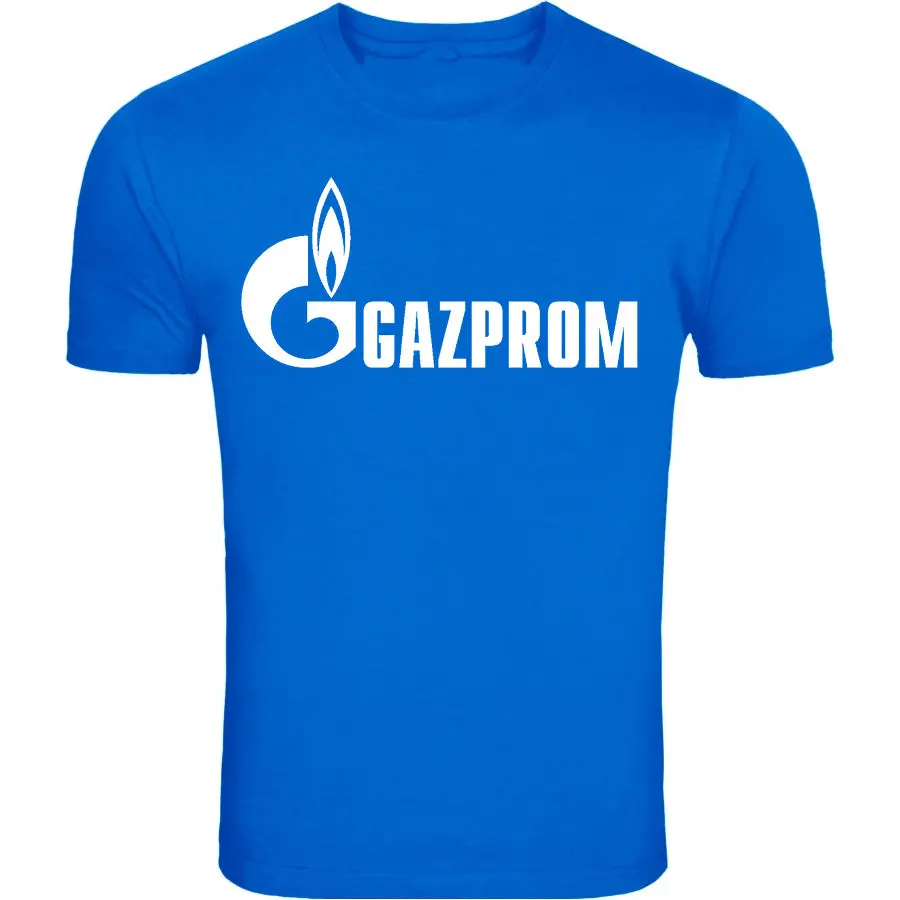 Мужская белая футболка с логотипом GAZPROM и надписью Vladimir Putin для России новые