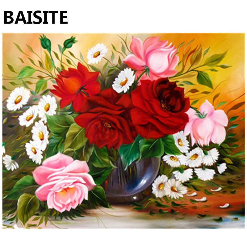 

BAISITE DIY Acrylic Painting By Numbers Hand Painted Canvas Modern Wall Picture For Living Room Home Decor Wall Art