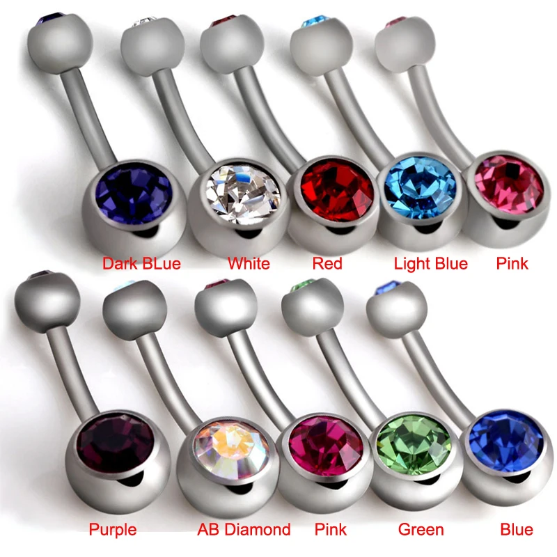 Fashion New Band 1 PC Navel Piercing Earrings Anti Allergy Titanium With Zircon Ball Navel Earrings Friend New Year Gift - Image 2