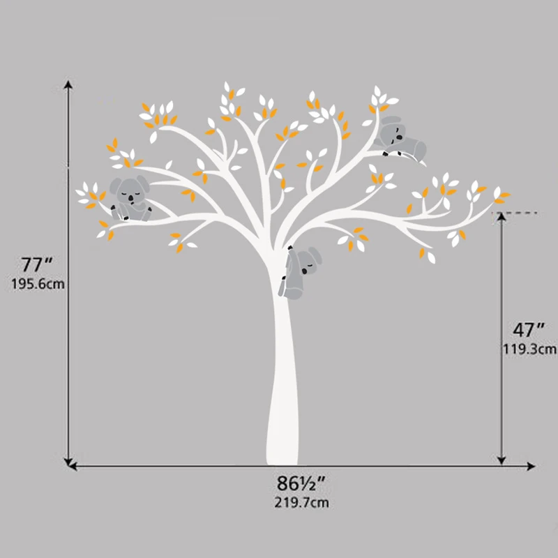 Милые коала скалолазание дерево Мультяшные виниловые наклейки на стену для детской комнаты домашний декор DIY обои художественные наклейки для украшения дома
