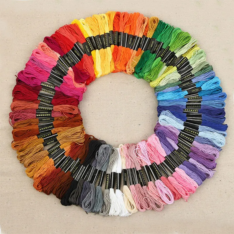 

100Pcs Multicolor Similar DMC Thread Cross Stitch Cotton Sewing Skeins Embroidery Thread Floss Kit DIY Sewing Tools #