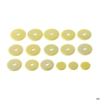 

16pcs Flute Leather Pad Music Woodwind Pads Repair Yellow Instrument Accessory