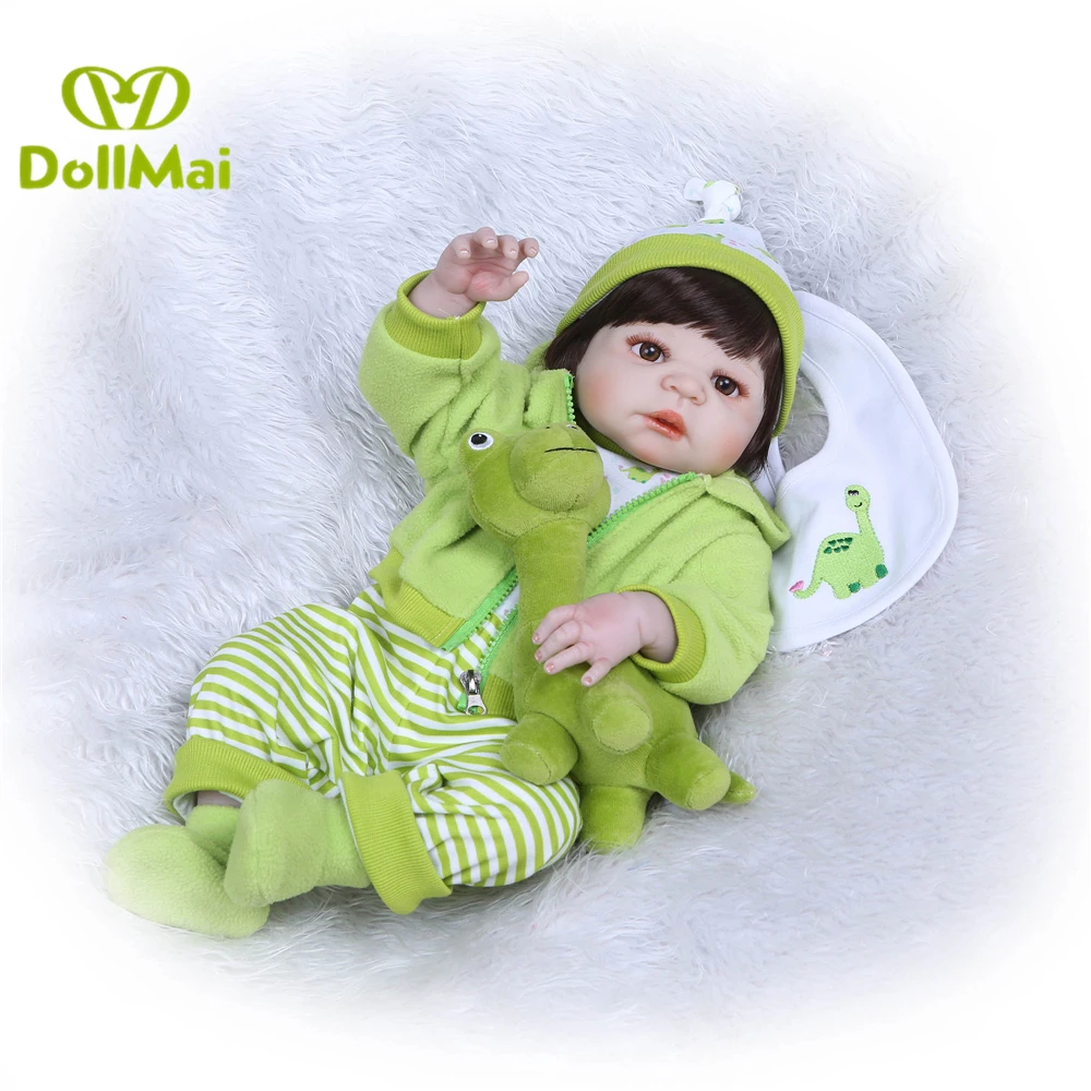 

55cm Full Body Silicone Reborn Baby Doll Toys reborn baby boy girl dolls optional dinosaur clothing bebes reborn child gift