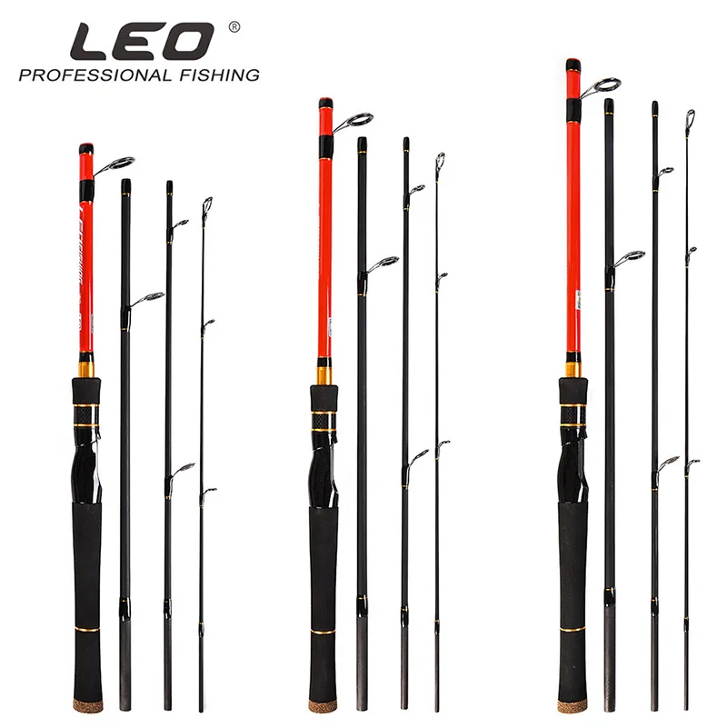Carbon Fiber Fishing Lure Rod 1.8m 1.98 2.1m Casting Rod 4 Sections