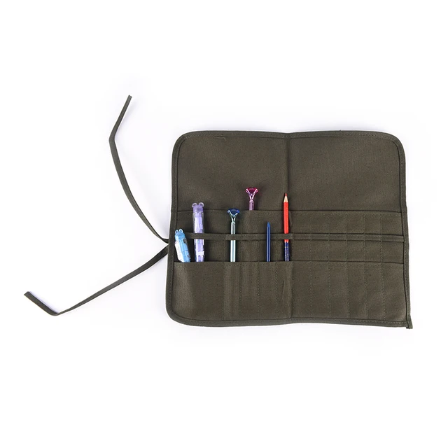 Painting Brushes Canvas Storage Bag, 22 Slots Watercolour And Gouache Brushes Calligraphy Brushes Storage Bag, Roll Up Pen Bag