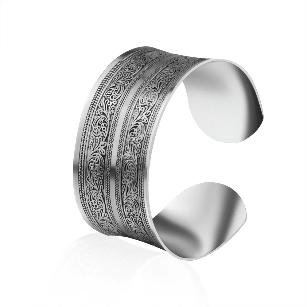 

Vintage Gypsy Jewelry Tibetan Silver Bracelet Indian Bangles Retro Tribal Fashion Bracelet Bangle Cuff for Women CTCORSL0021