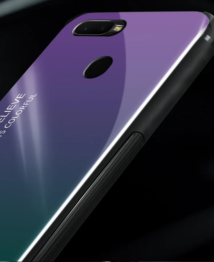 Чехол из закаленного стекла vopton с градиентом для OPPO A7 AX7, чехол, силиконовая рамка, стекло, жесткий чехол для телефона OPPO AX7 6,2 ''A 7