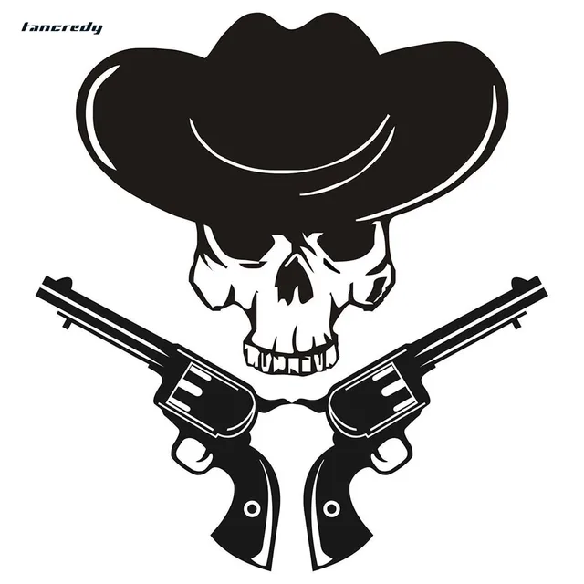 The 2nd Half Price Revolver Skull 3D Car Stickers and Decals 14*16cm ...