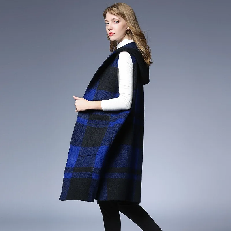 

2018 Autumn Winter Coats Elegant Maternity Coats Hoodies Casual Pregnancy Clothes Pockets Sleeveless Long Coat Wool Plus Size