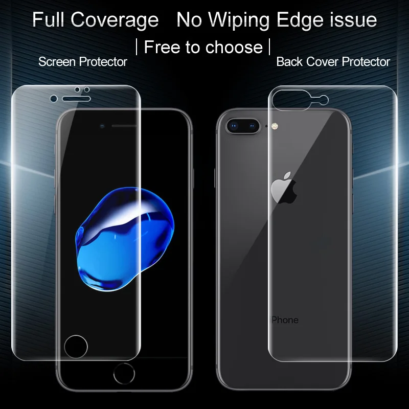 

Imak 2pcs No Wiping Anti Glare Hydrogel Film for iPhone 8Plus/ 7Plus Screen Protector Front Cover/Back Protector for iPhone 8 7
